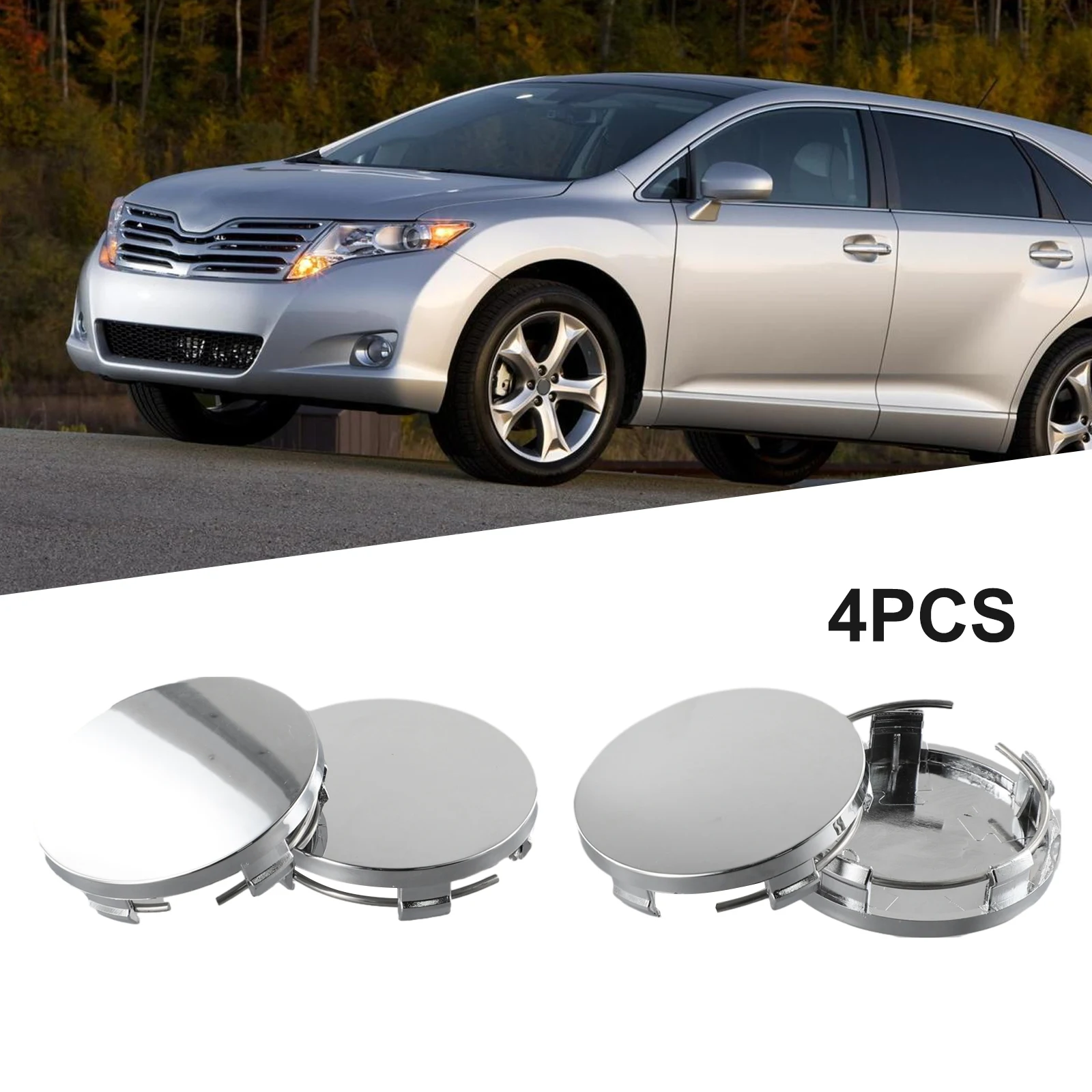 Wheel Hub Center Cap Cover Parts Truck Parts 4pcs 4x 60mm ABS Accessories Appearance Black Silver Car Vehicle Decoration