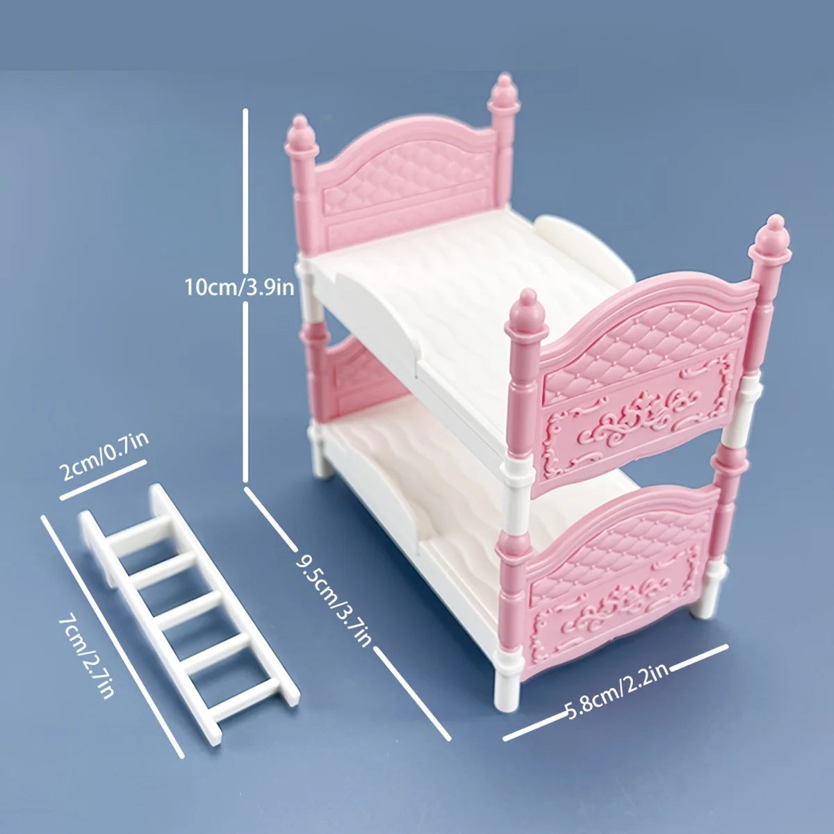 Miniature Dollhouse Double Bed Bedroom Decorative Toy Dollhouse Accessories Miniature Items Household Furniture Model Play House view 2
