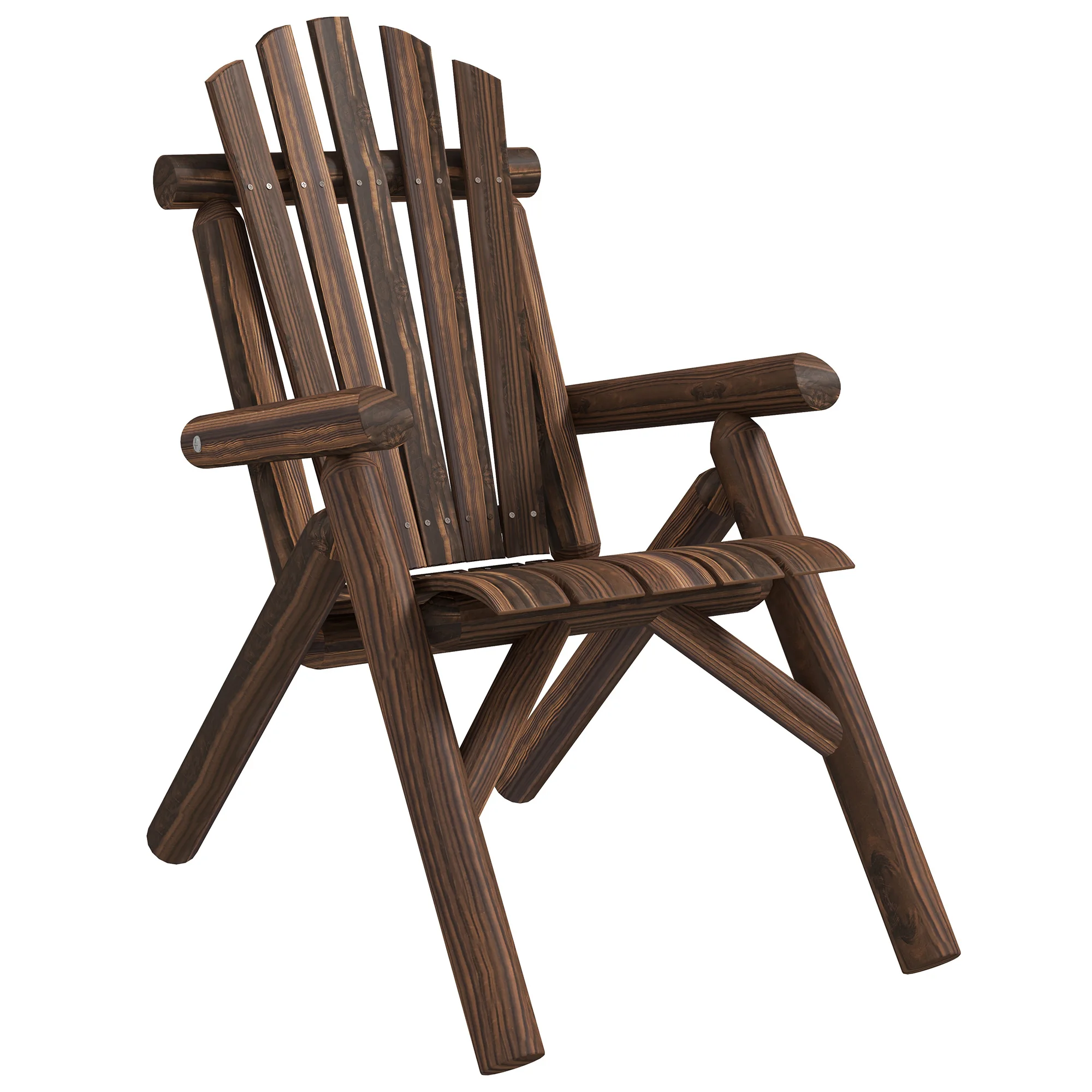 Le fauteuil de jardin Adirondack, un fauteuil en bois à dossier haut fabriqué en cèdre brun, mesurant 83 x 68 x 101 cm...