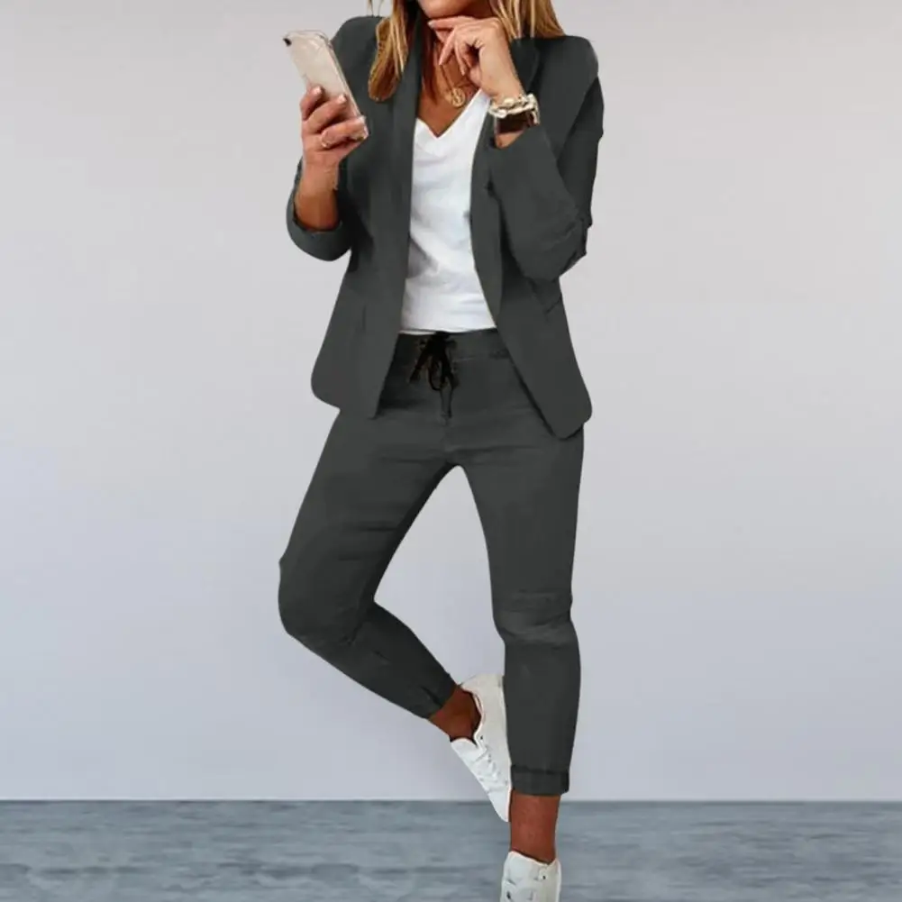 2023 Women Fashion Two Pieces Sets Office Wear Blazers Coat And Pants Female