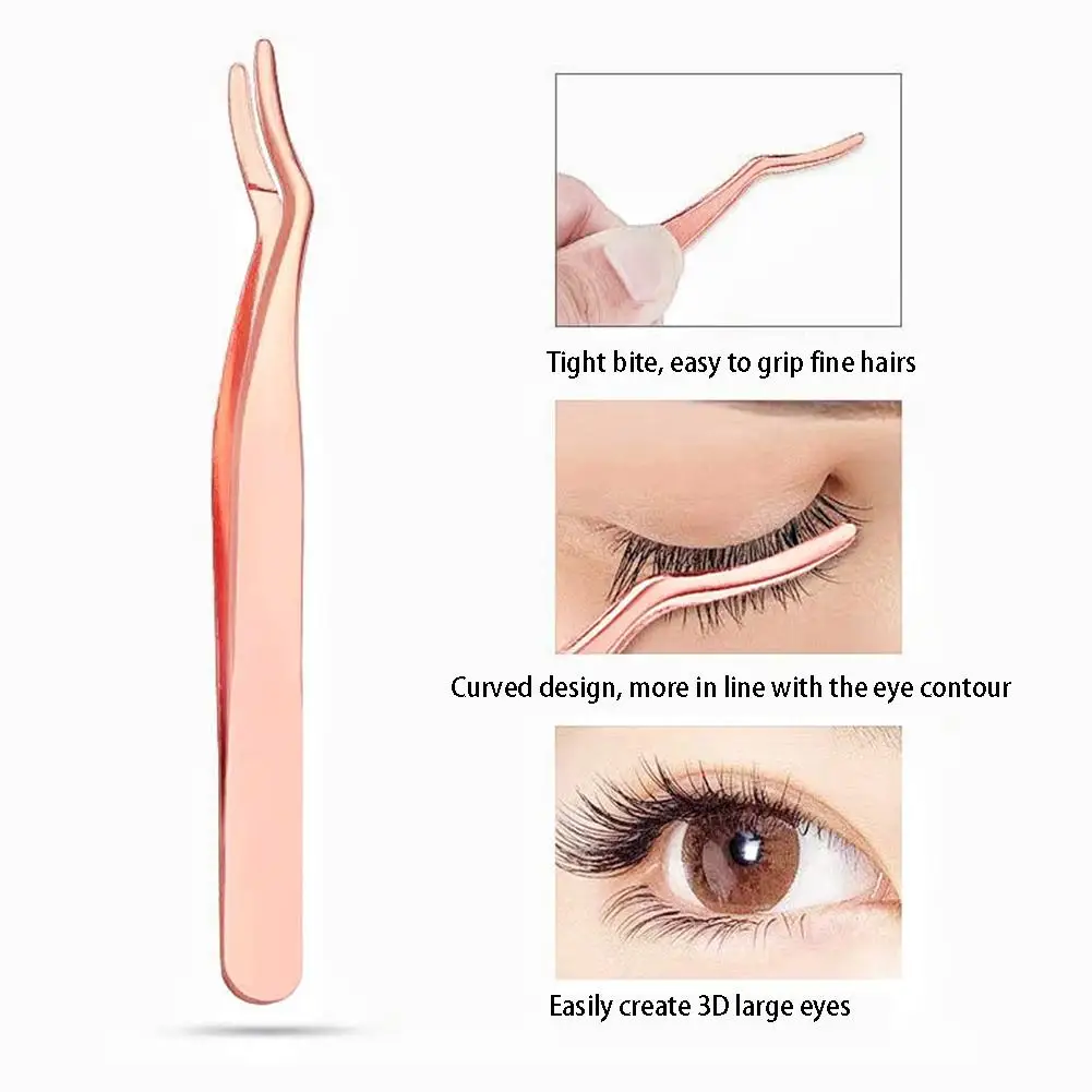 3Pcs Eyebrow Tweezers Stainless Steel Slant Tip Hair Removal Makeup Tool Kit Eyelashes Extension Precision Anti-Static Tweezers
