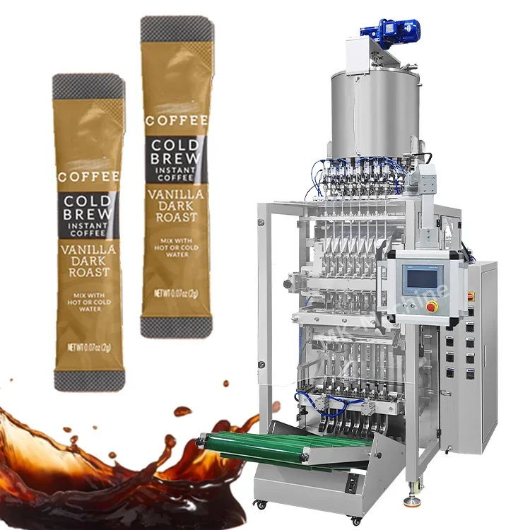 Automatic multi-line liquid small vertical stick bag back sealing instant cold brew coffee liquid packing machine