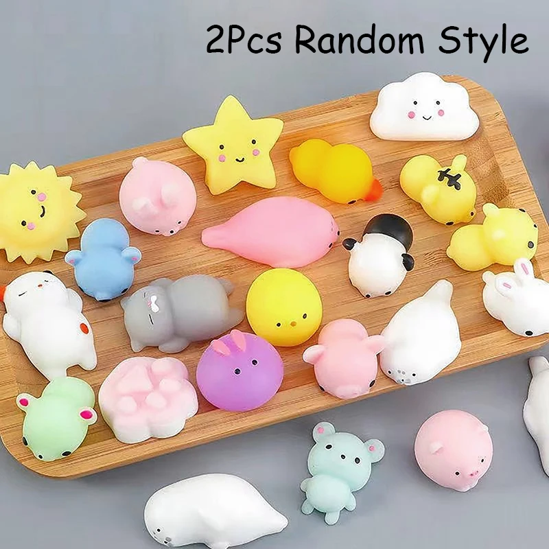 2/5/10Pcs Mini Animal Squishy Toy Squeeze Ball Toys Fidget Toys Pinch Kneading Toy Stress Reliever Toys Kid Party Favor