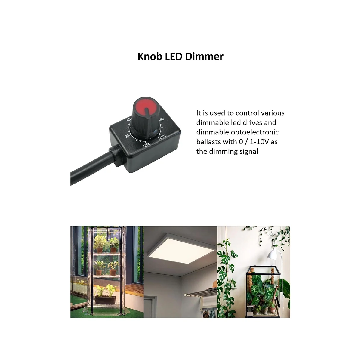 Dc 0/1-10V Knop Led Dimmer, Laagspanning Passieve Dimmer Pwm Dimmen Voor 0-10V Of 1-10V Dimbare Elektronische Led Driver 3Pc