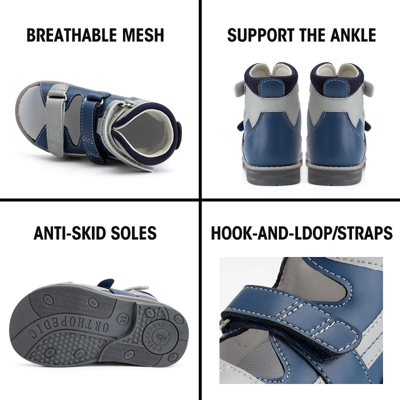 Child Orthopedic Sandals Princepard Boys Kids High Top Barefoot Corrective Flatfeet Shoes with Arch Support Size 20-35