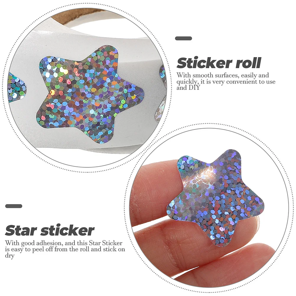 

2 рулона наклеек-звездочек для детей, самоклеящиеся, для наград, подарочной упаковки, декоративные, с пятиконечными блестками, для запечатывания