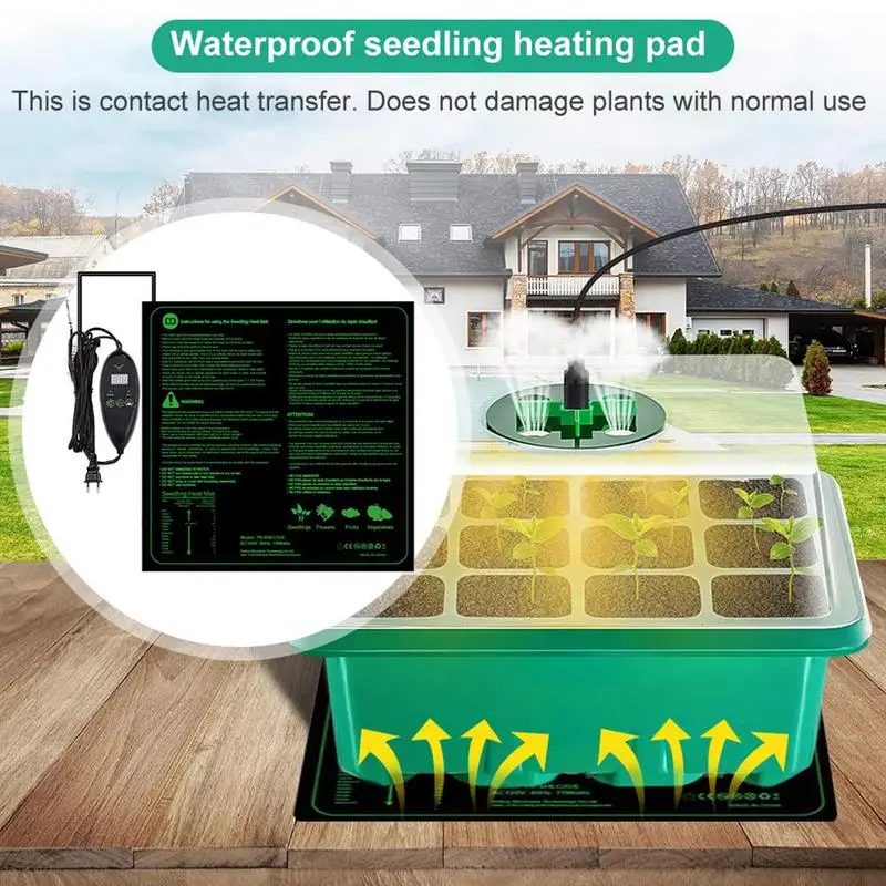 

Plant Heating Mat Pets Warm Pad Incubator Six-Speed Thermostat Timed Nurturing Waterproof Greenhouse Mats For Seed Germination