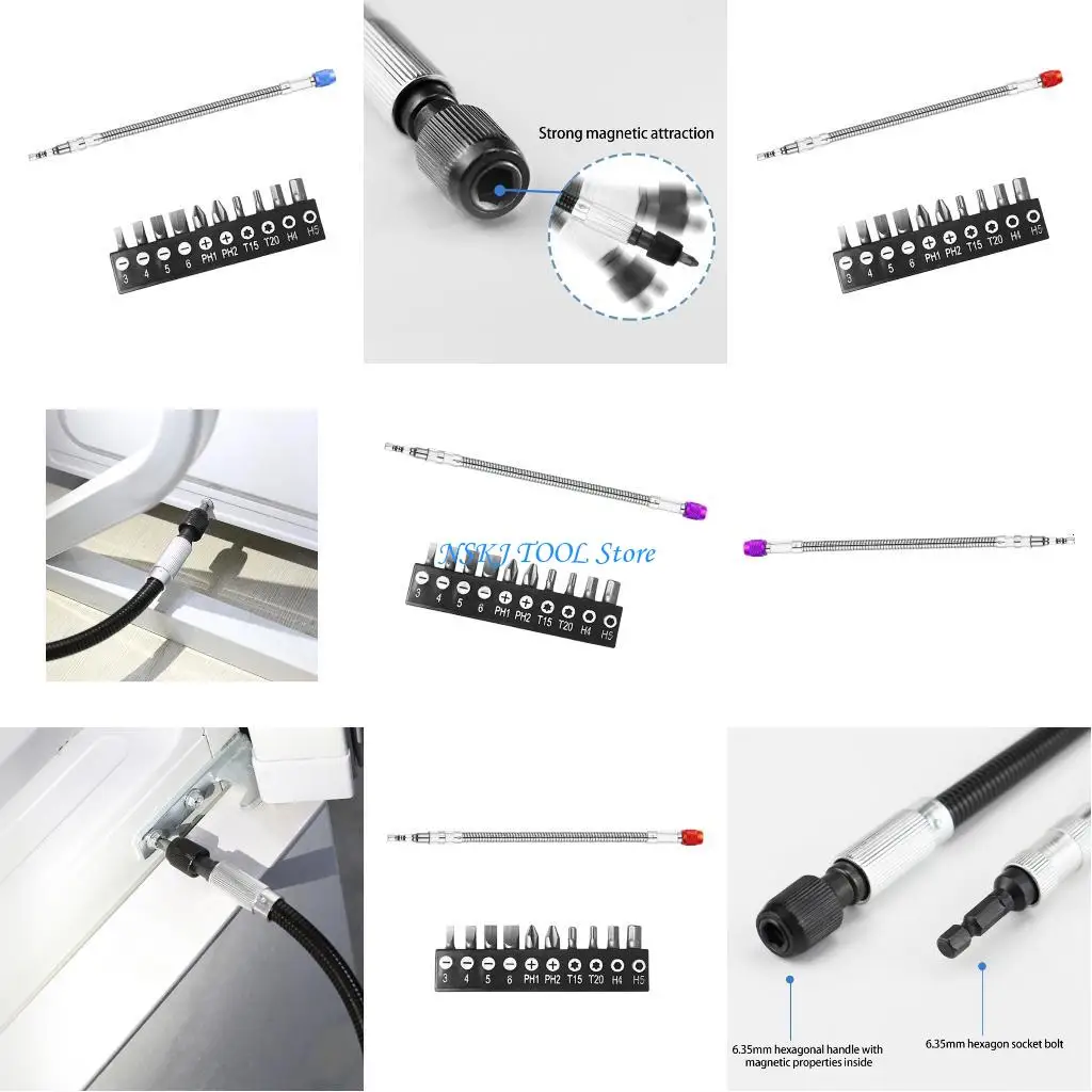 Металлический гибкий вал L8RC, 10 бит, 300мм, для углового закручивания