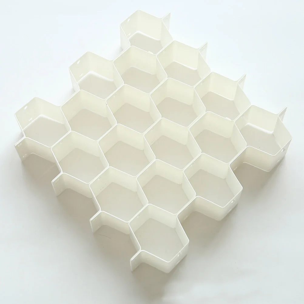 

Honeycomb Storage Partition Drawer Organizer Plastic Boards with Snap Buckle for Free Combination Fit Any Drawer Size Storing