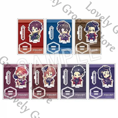 Auténtico Anime Bungo Stray Dogs Sakaguchi Ango Dazai Osamu Sakunosuke Oda Cosplay Insignia de Dibujos Animados Letrero Acrílico de Pie Fototarjeta
