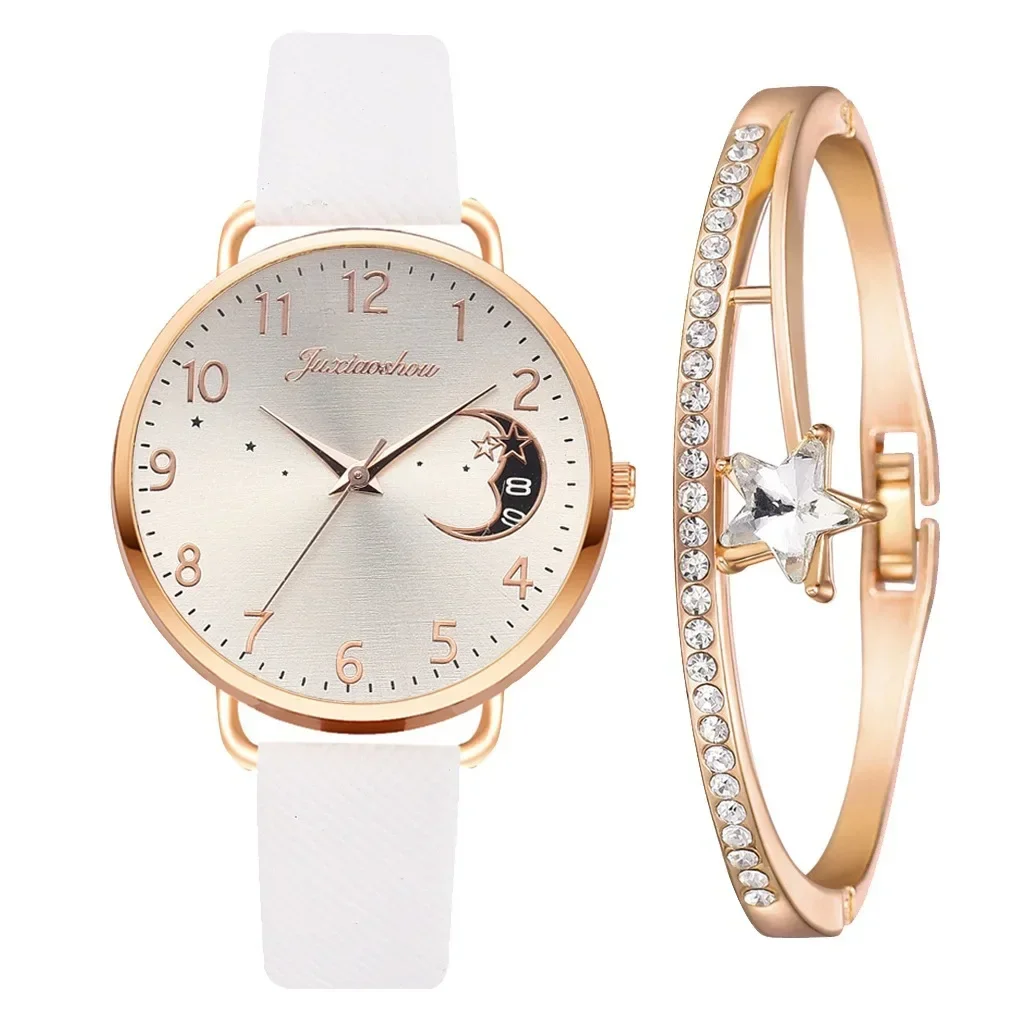 Women Fashion White Watch Quartz Leather Ladies Wristwatches 2024 New Brand Simple Number Dial Woman Clock Montre Femme Relojes