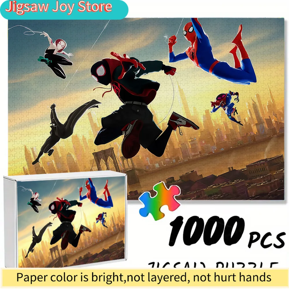 

Бесшовный пазл на тему Marvel Z9.22-57, с изображением Человека-паука, идущего по городу - прочный утолщенный пазл для самостоятельной сборки, развивающий.