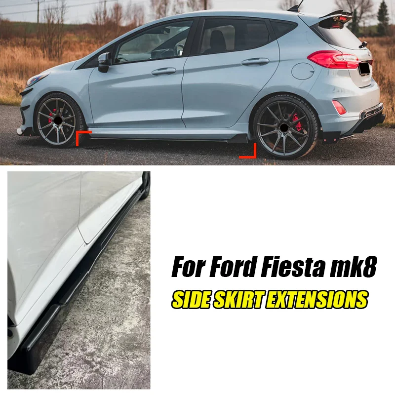 Acessórios para Ford Fiesta Hatchback: Extensões de Saia Lateral, Painéis Laterais e Spoiler de Acabamento Lateral, Preto Brilhante, Direto da Fábrica