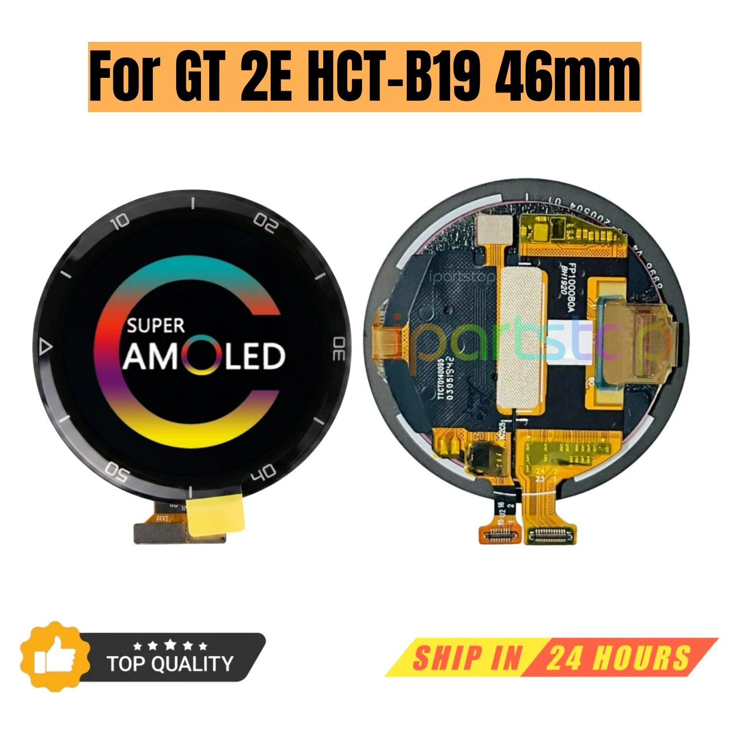 

iParts Replacement New Display for Huawei GT 2E HCT-B19 46mm GT2E AMOLED Touch Screen Digitizer Assembly Sport Version OEM