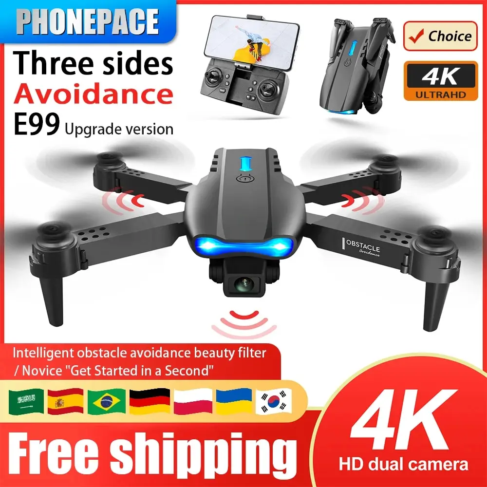 E99 Opvouwbare Drone Quadcopter Afstandsbediening Handvat Vier Assen Vliegtuig Hd 4K Fotografie Uav Hoogte Fixatie