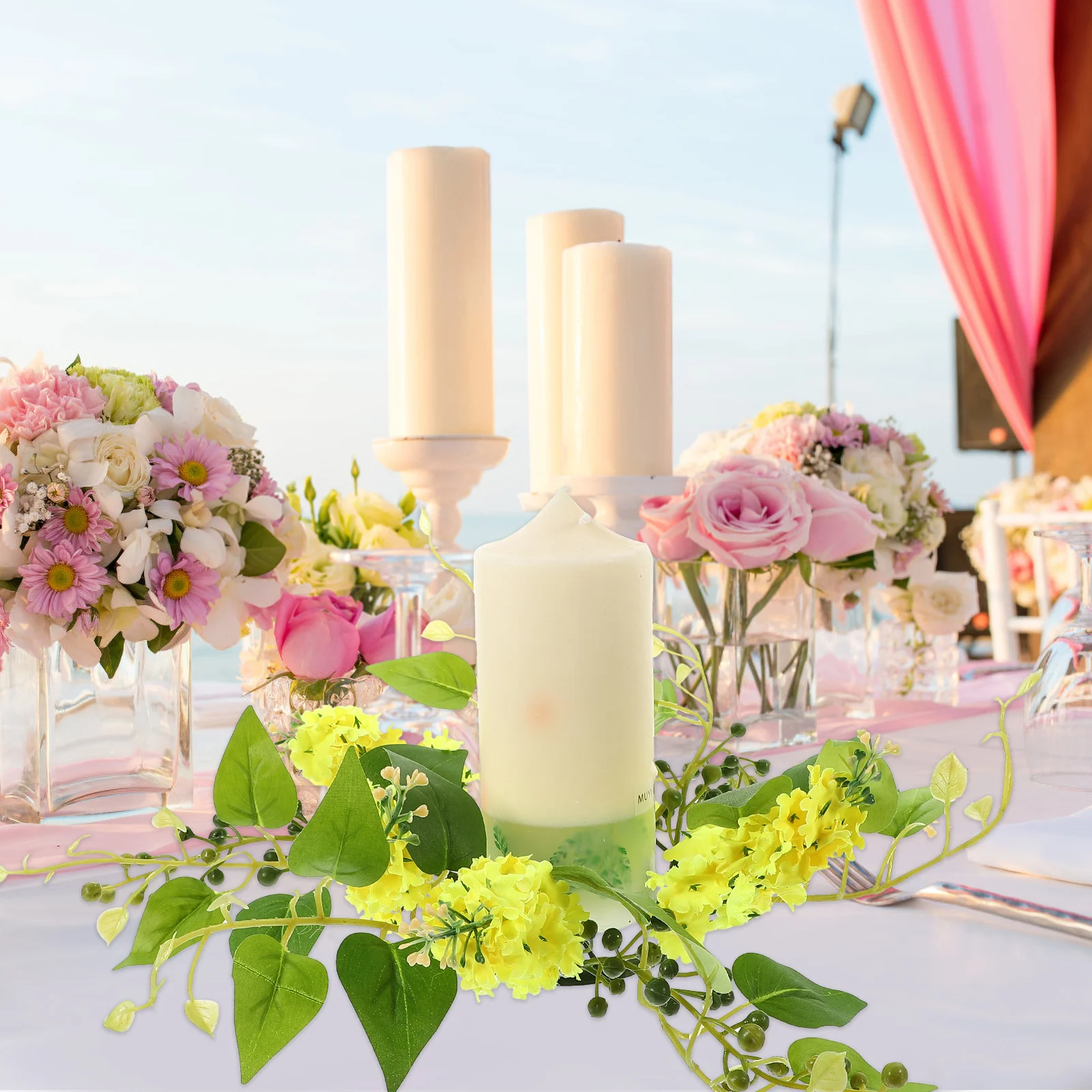 

Dining Table Fake Flower Decoration Simulated Cloth Colorful Small Garland Wreath