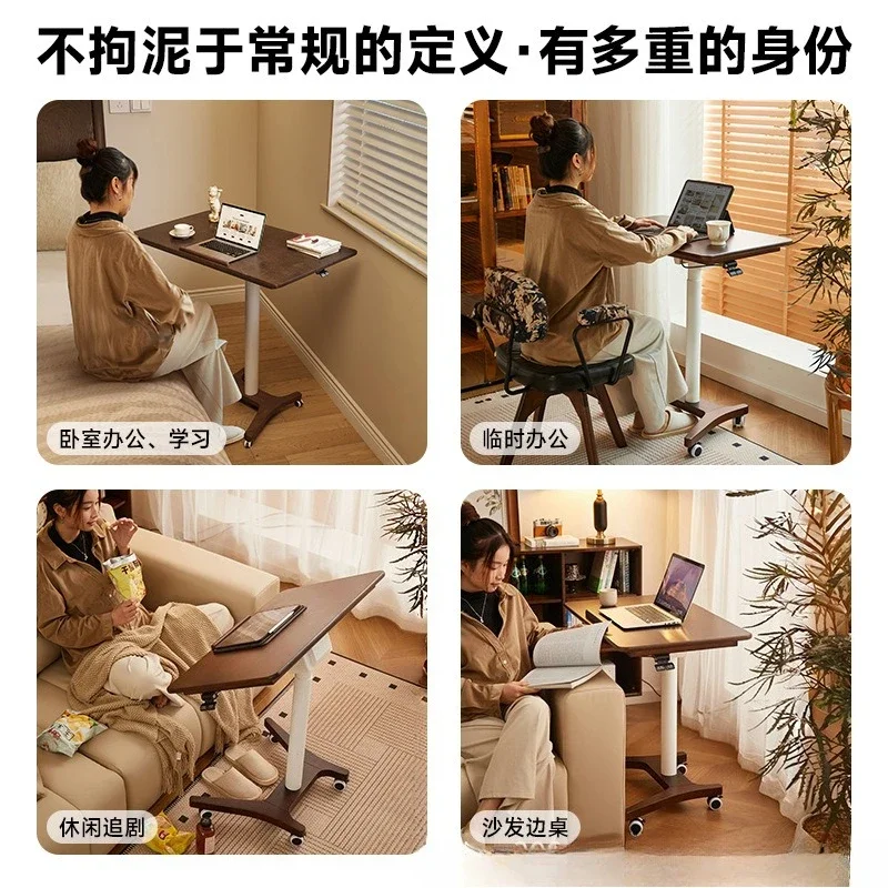 مكتب كمبيوتر رفع من الخشب الصلب، قابل للإزالة، بجانب السرير، مكتب، منضدة عمل مكتبية