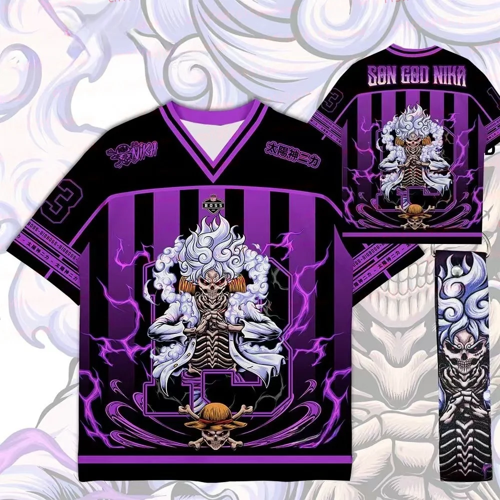 Polo à manches courtes Zoro de Bandai pour l'été, motif Luffy Anime CosPlay, coupe ample, séchage rapide, vêtements de sport assortis pour la famille