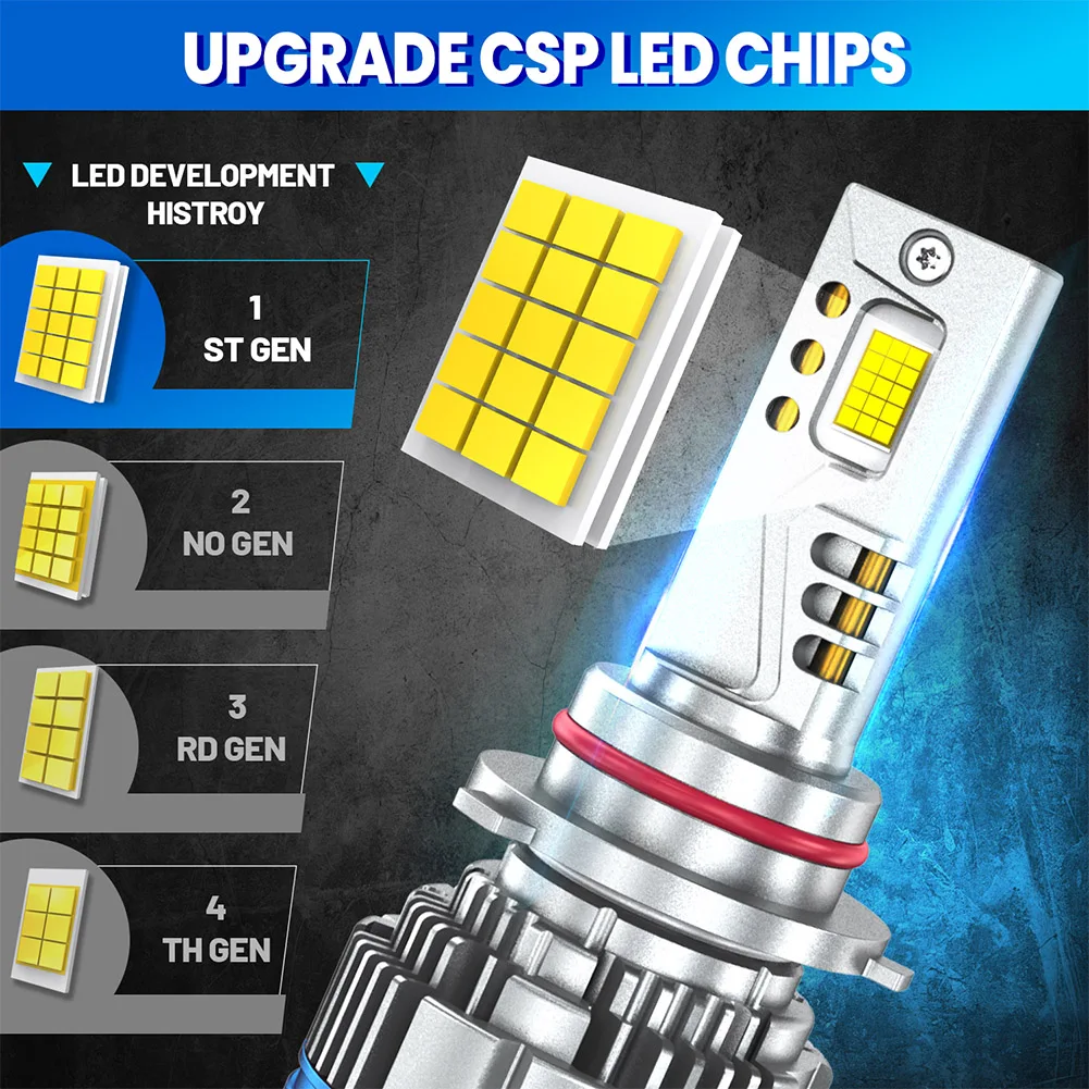 2 قطعة H4 سيارة LED لمبة H7 المصباح لمبة لسيارة 22000LM 150 واط 6000 كيلو الأبيض CSP LED 12-24 فولت سيارة العلوي LED عدة تيار مستمر 9-48 فولت