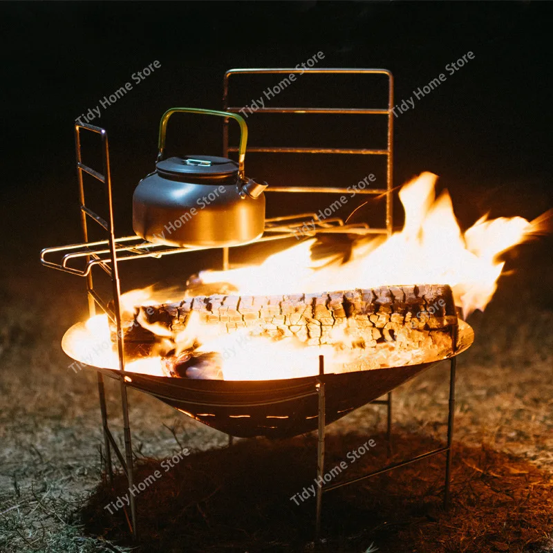 

Portable Outdoor Wood-burning Stove, Camping Folding Fire Stove, Stainless Steel Simple Wood-burning Barbecue Grill