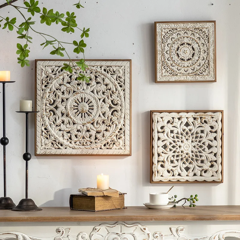 American Vintage Carved Wall Art Decor for Entryway, Background Wall, Wedding, Guesthouse & Cafe - Home & Commercial Dec