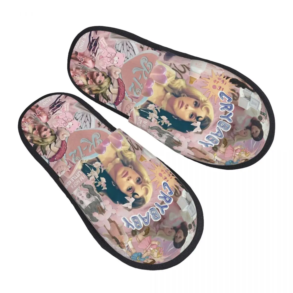 Cute Melanie Martinez Plush Slippers Living Room Music Singer Soft Memory Foam Slides Non-slip