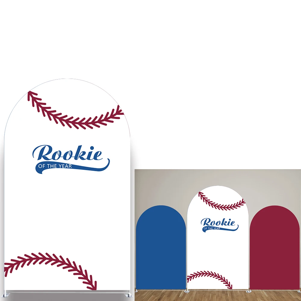 Blue Red Baseball Arch Backdrop Cover for  Sports Theme Birthday Parties, Newborn Photograph Decoration Props