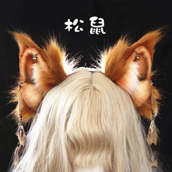 New Arrived Squirrel Ears Hairhoop Earrings Headwear Golden Brown Custom Made