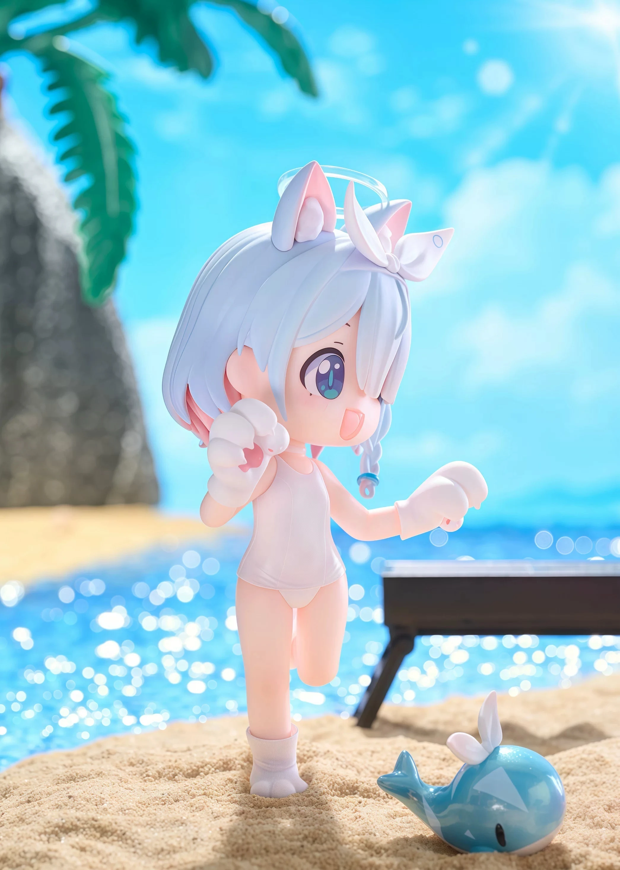 Blue Archive Anime Figure Cat Paw A.R.O.N.A-Plana 12 Cm Full Painted Pvc Collectible Model Desktop Decoration For Anime Lovers