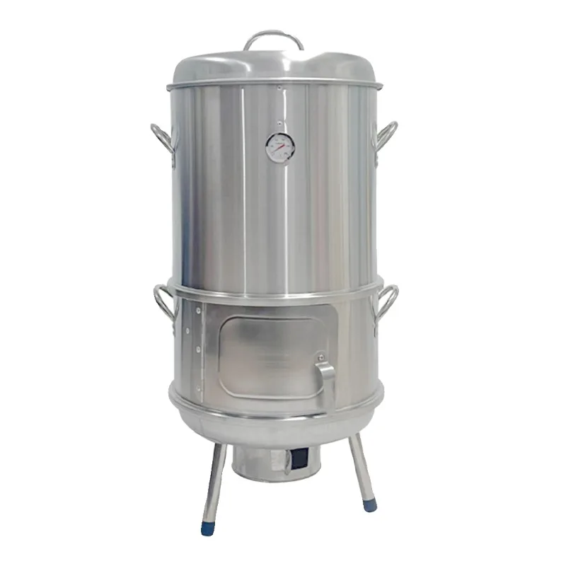 430 Stainless Steel Charcoal Grill - Versatile Hanging 360° Smoker and Oven for Outdoor Parties  BBQs  Kebabs  Chicken and Lamb