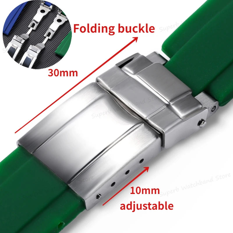 Rubber Watch Band for Rolex Oyster Datejust DAYTONA SUBMARINER GMT Waterproof Band Men Sport Bracelet Silicone Watchband