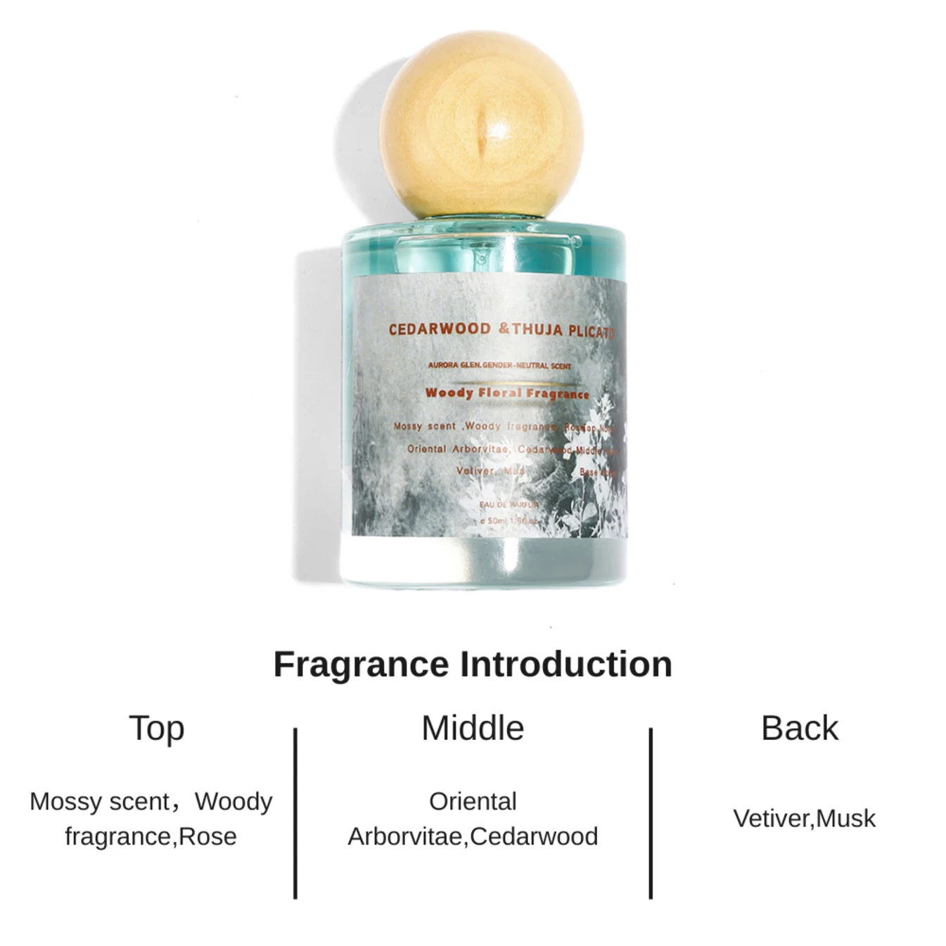

women's perfume for men 50ml Long-lasting 6hour Wooden fragrance for daily wear spray on clothes Fresh scent for dates Cedar