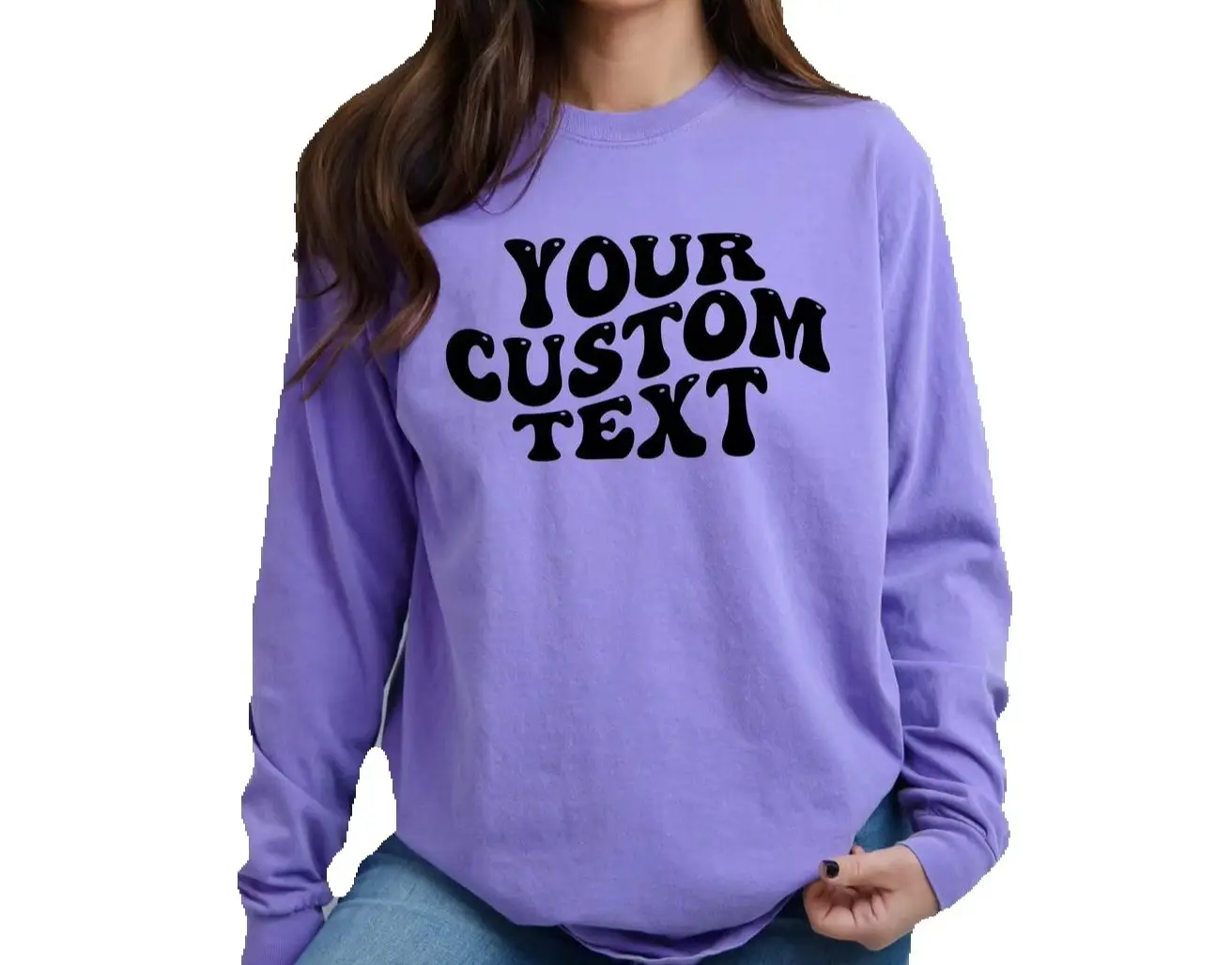 Personalized Logo Text Long Sleeve T-shirt Customized Image Logo Spirit Your Own Design Shirts Personalized Presents