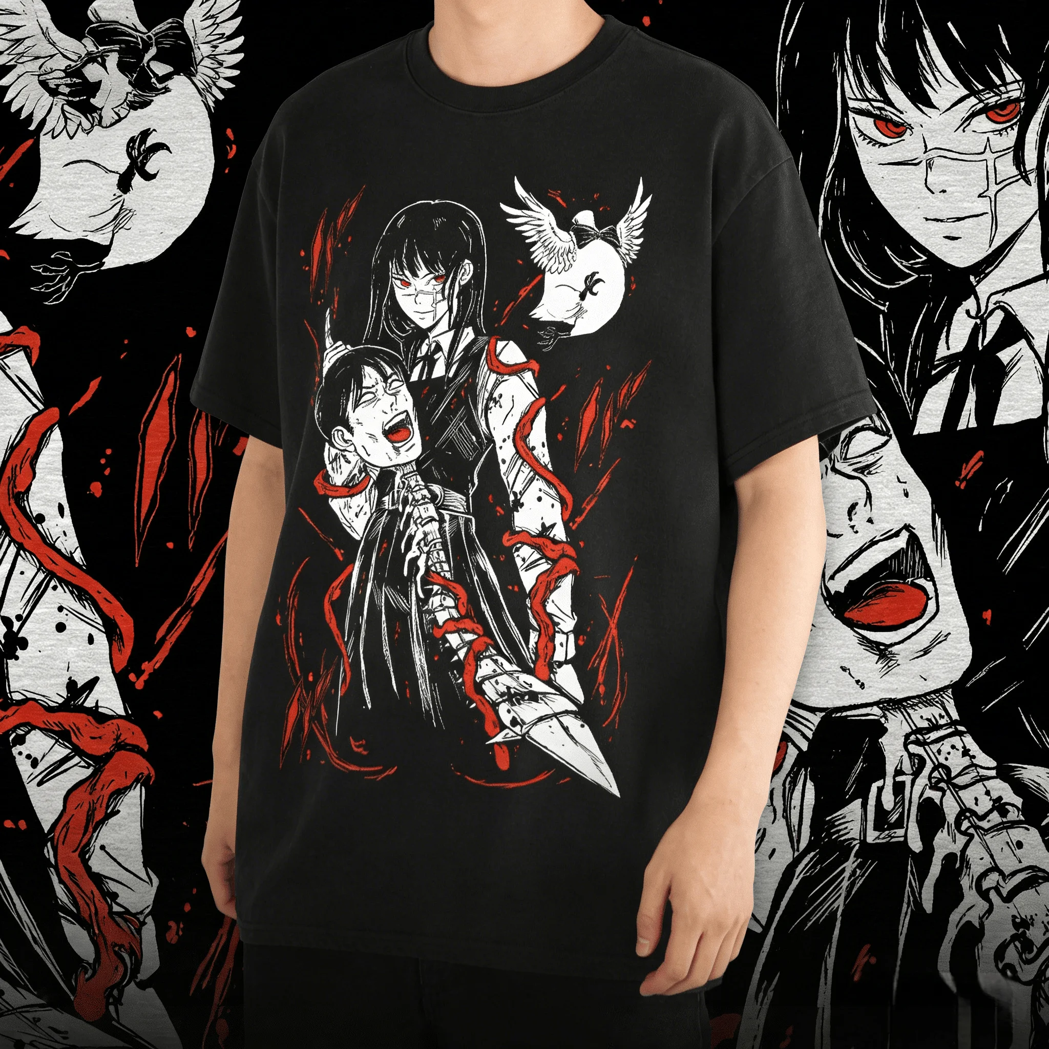

anime ChainsawMan Asa Graphic Men T-Shirt Oversized 100% Cotton Unisex O-Neck Short Sleeve Women New Y2k Popular Streetwear Tee