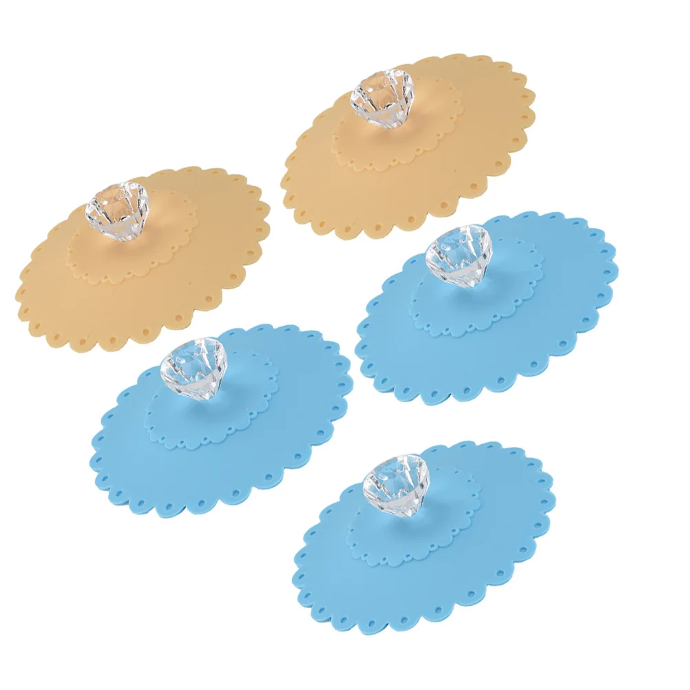 

5 pcs 11Cm Silicone Lids With Removable Diamond Knob Reusable For Coffee Cocoa Hot Chocolate Kitchen Barware Cup Lids Silicone