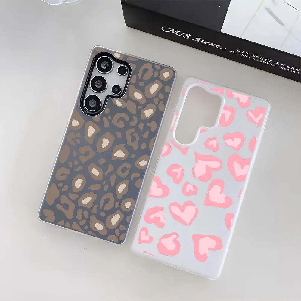 Neutral Leopard Spots Phone Case For Samsung Galaxy S25 S24 S23 Ultra Jelly Clear Case Soft TPU 2-in-1 Shockproof Cover