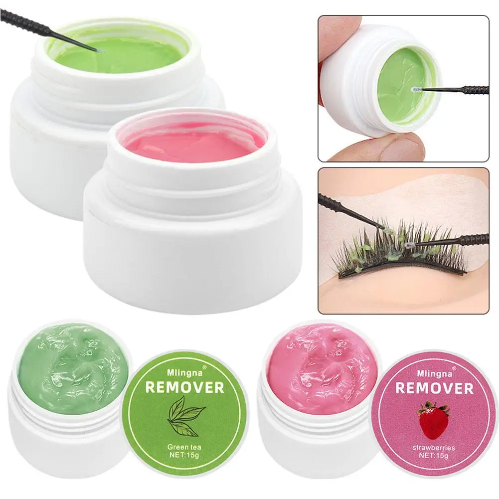 1pcs Eyelash Glue Remover Cream Transparent Professional Quick Unload Adhesive Zero Stimulation Remover Cream Fruit Flavored 15g - view 2