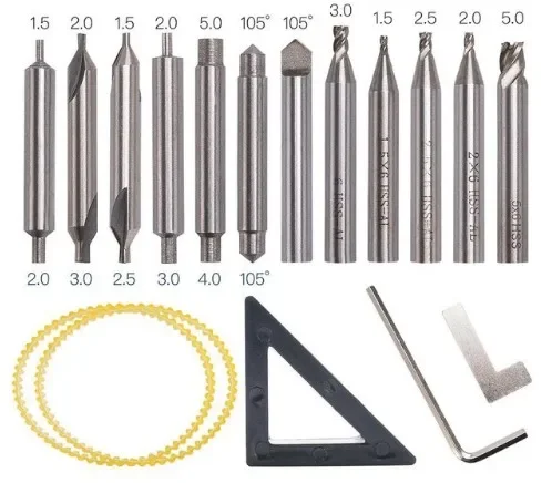 

Universal HSS Belt Wrench Tracer Dimple Drill Bit probe Repair Kit For Vertical Key Machine Milling cutter Full set accessories