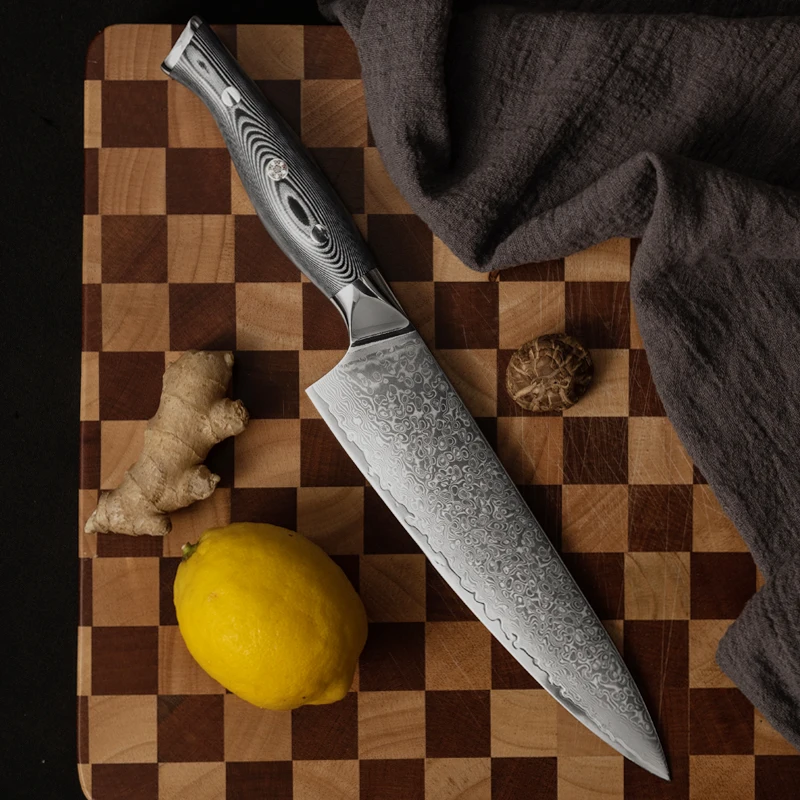 8 Inch Chef Knife G10 Handle 67 Layers Damascus Steel 10Cr15CoMoV Blade Cleaver Meat Slicing Vegetables Japanese Kitchen Knives