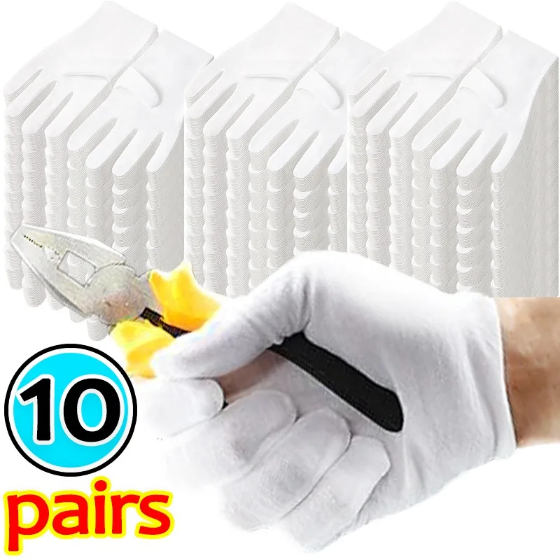 Protect Skin Gloves Dermatitis Patients Cotton Protective Glove Highly Elastic Work Gardening White Lined Mittens Cleaning Tool