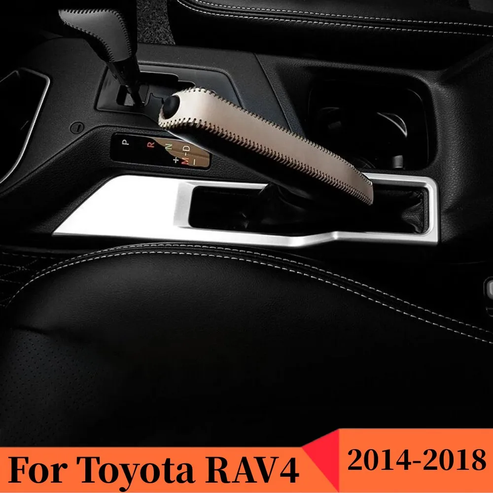 

For Toyota RAV4 RAV 4 2016 2017 2018 car Interior Hand Brake Handbrake Frame Cover Trim ABS Matte Mouldings Sticker accessories