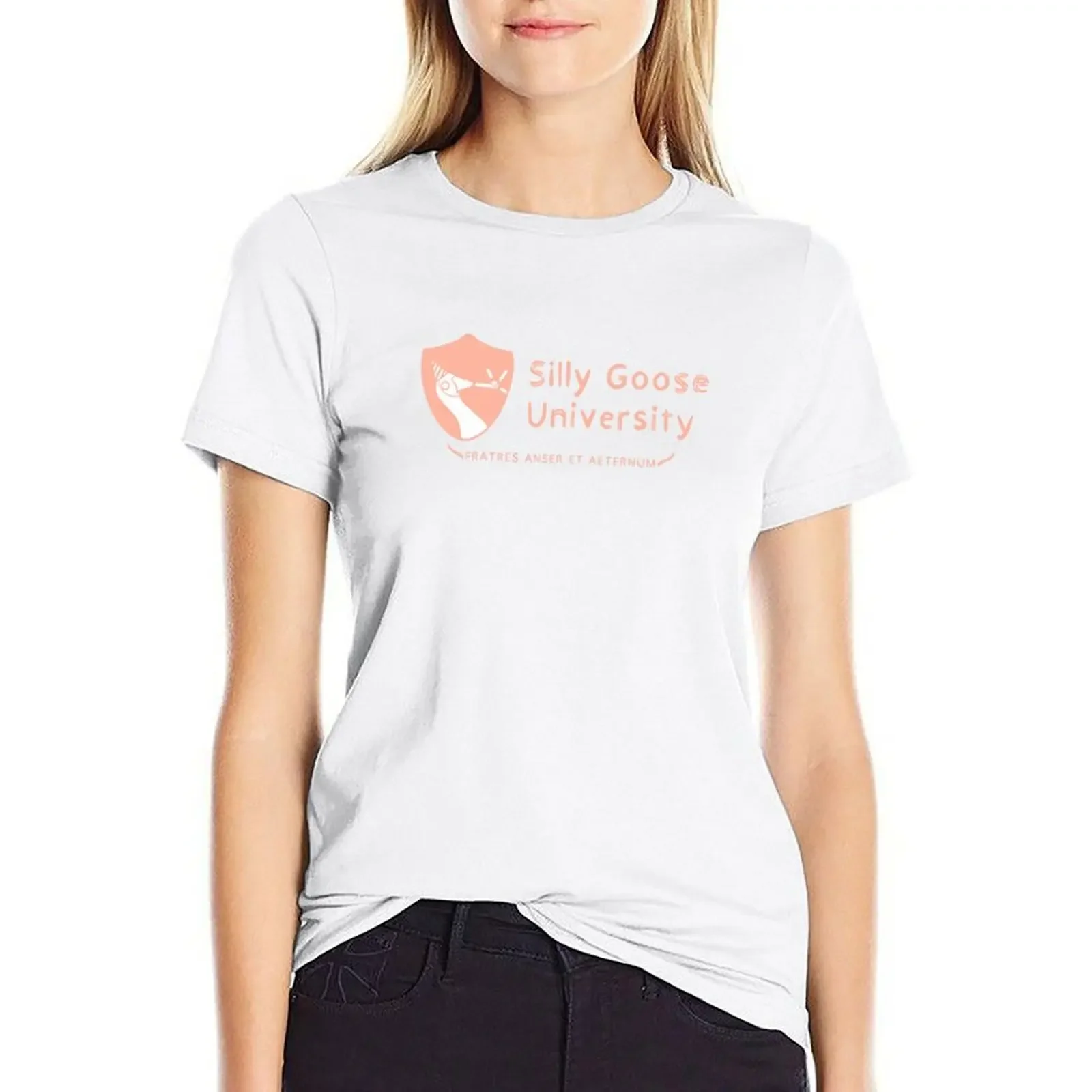 Silly Goose University (Coral) T-Shirt blacks funnys funny t shirts for Women