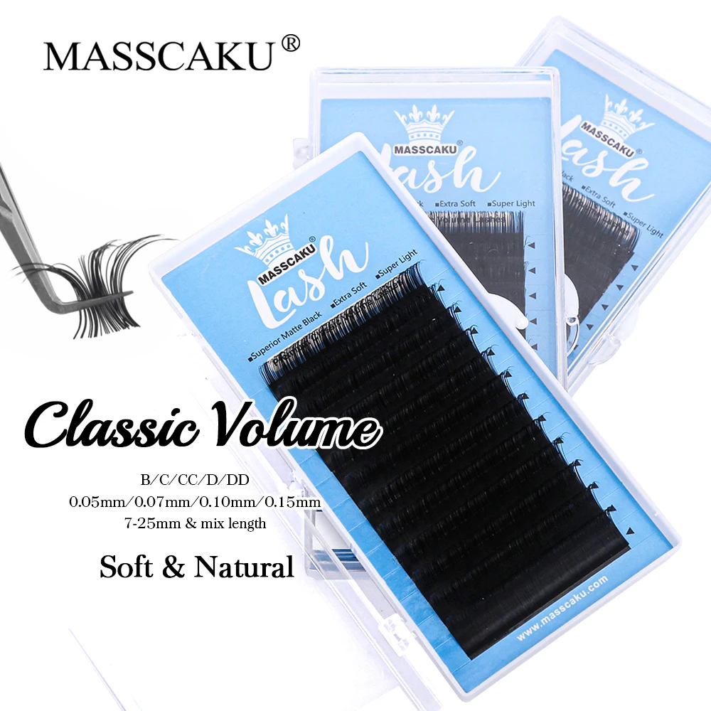 

Private Label 12 Rows Mega Volume Lashes Trays All Size Single Classic Natural Long Self-fannig Eyelashes Extensions Supply