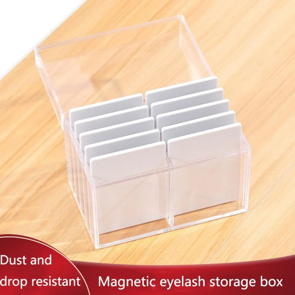 10-Layer Acrylic Eyelash Storage Box Spacious Eyelash Plates Lash Tile Palette Organizer Dust Cover Space Saving