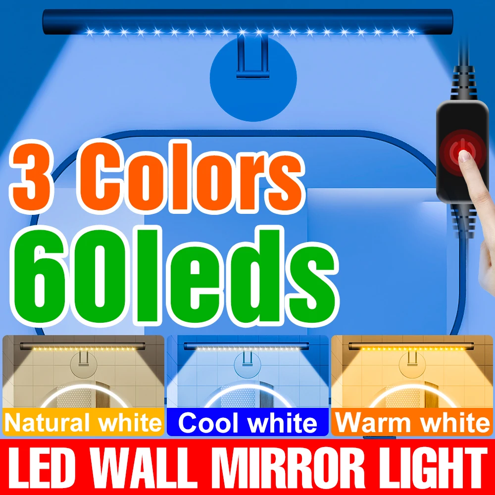 

LED Vanity Makeup Mirror Light USB Cosmetic Bulb Dressing Table Mirror Wall Lamp Bathroom Selfie Fill Light Kitchen Cabinet Lamp