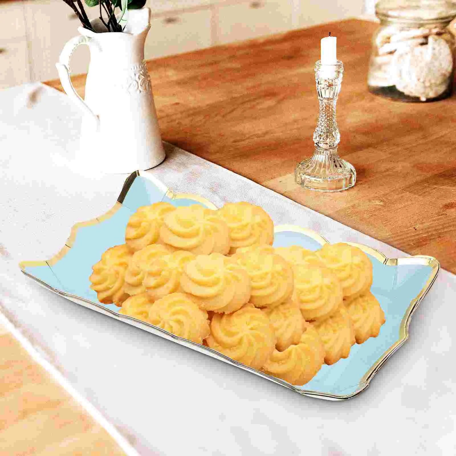 4 Pcs Square Paper Lace Plate Fruit Tray Platters for Serving Food Party Decorative Trays and Parties Cookie Catering Dessert