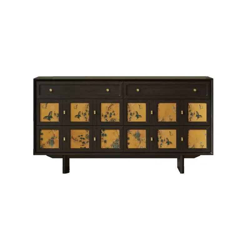 The entrance of the chest of drawers stores fragrant cloud yarn tea small apartment retro six-bucket solid