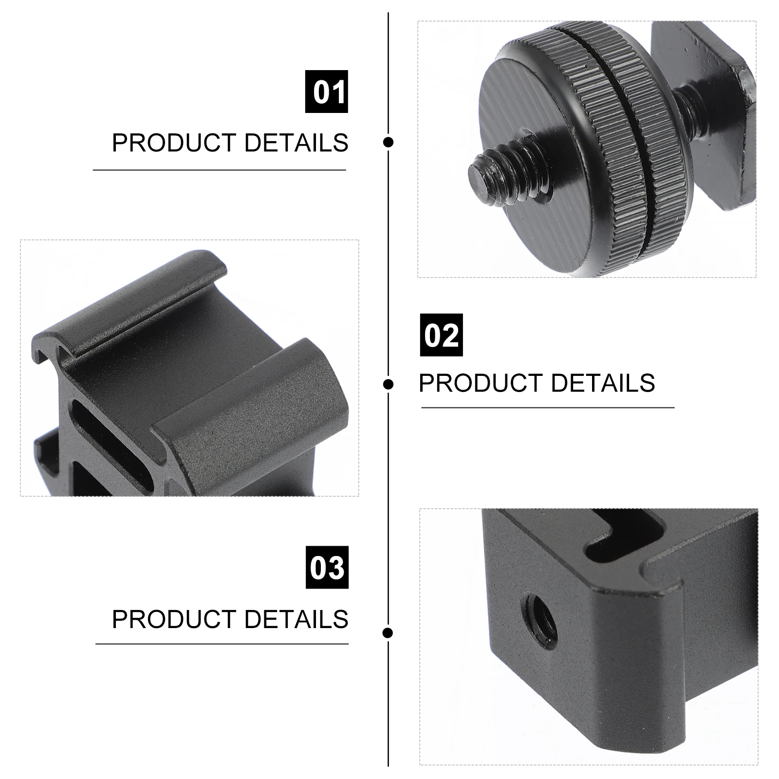 

Three Head Hot Shoe Base Mount Adapter Triple Camera Flash Aluminum Alloy DSLR Tripod Connection St 1 4 Inch Screw Anti Rust