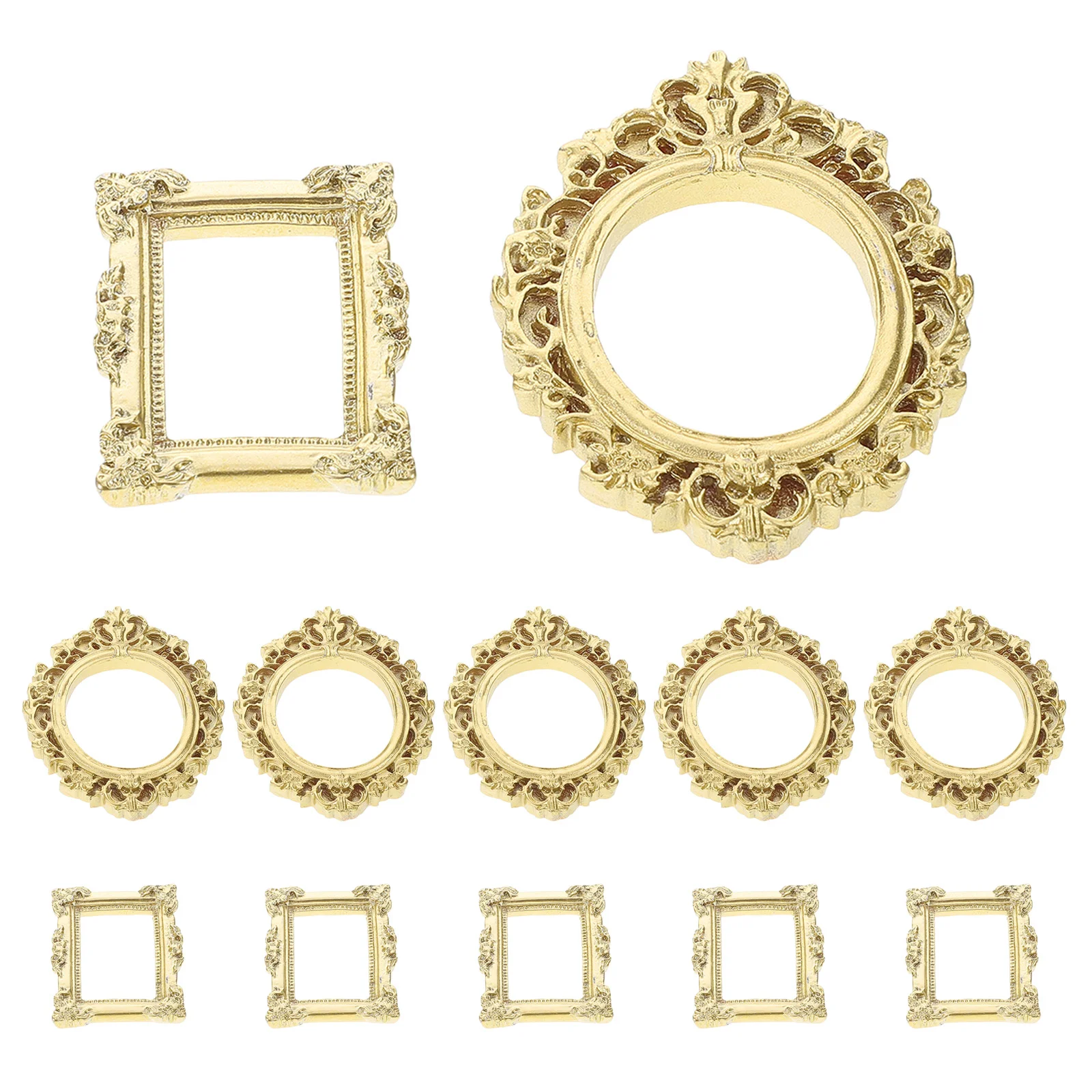 

12 Pcs Photo Frame Vintage Decor Self Made Small Picture Frames Resin Victorian