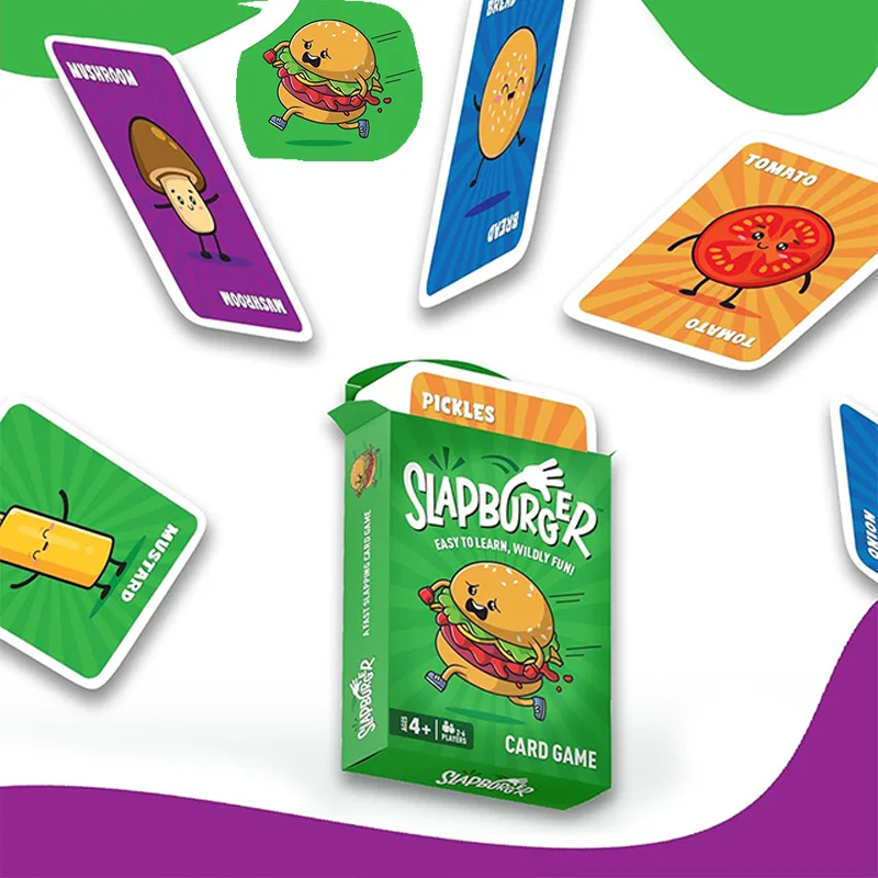 Fun Family Games Slapburger Card Board Game Families Party Playing 2-6Players Board Deck For Birthday Friend Camping 52 Cards